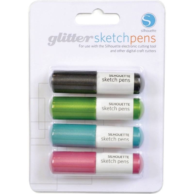 Sketch pens GLITTER - 4 penne da disegno in 4 differenti colori glitter